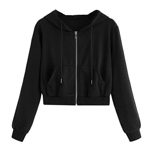 Sudadera con Capucha Mujer Corto 2019 - Vibrante Joven Suéter con Capucha Otoño e Invierno de Fossen - Tops Abrigos para Chicas Adolescentes Originals