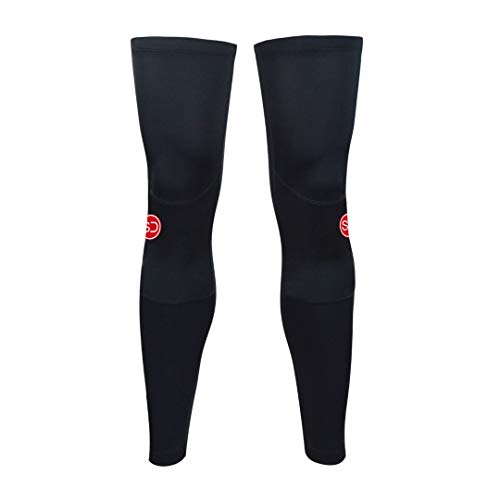 SUNDRIED Ciclo de la Pierna Calentadores Mangas térmico para Ciclismo Rutas para el Invierno de Bicicletas Montar en Bicicleta Apparel (Negro, L)