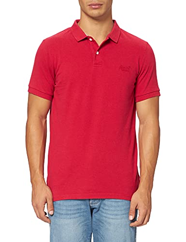 Superdry Classic Pique Polo Shirt, Hike Red Marl, XL para Hombre