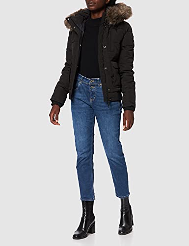 Superdry Everest Bomber Chaqueta, Negro Azabache, S para Mujer