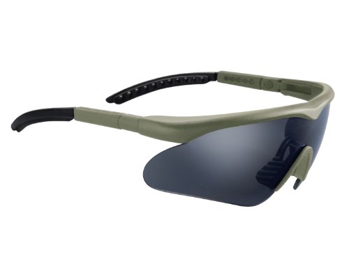 SWISS EYE Raptor - Gafas, (marco y tres gafas intercambiables, tratamiento para evitar el empañado y las rayas), marco color verde
