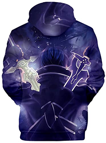 Sword Art Online Manga Sudadera con capucha para hombre de manga larga Alice Synthesis Cosplay Tops para mujer SAO Yuuki Asuna Kirigaya Kazuto Sudaderas Pullover, 07 Anime Sao Sudadera, XS