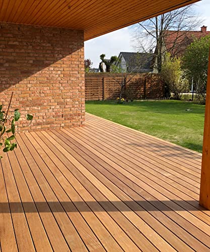 Tablones de terraza de Cumaru de BioMaderas®, 120 mm de ancho, 21 mm de grosor (153 cm de longitud).