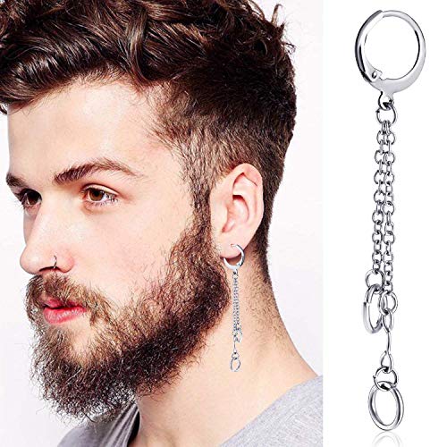 Tacobaer 13 Piezas Pendientes Hombre Plata Pendientes Aros Acero Inoxidable Cruz Pendientes Set Unisex Gota Colgantes Pendientes para Hombre Mujer