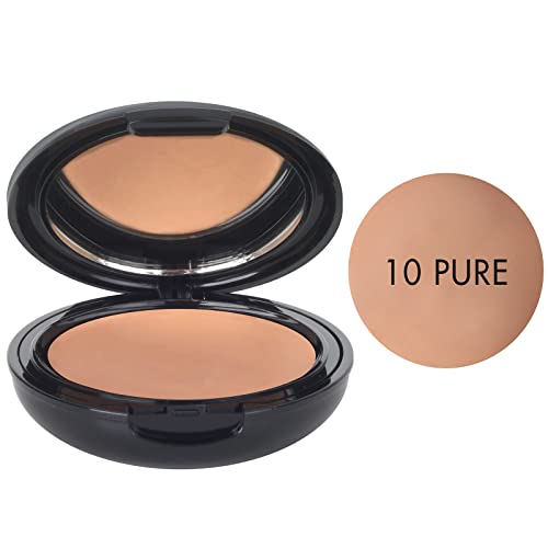 Tahe Compact Foundation Perfect Base de Maquillaje Compacta Antiedad, Cobertura Perfecta, FPS 50+, 15 g (10 Pure)