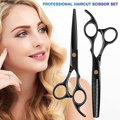 TAKRINK Tijera Peluquería Profesional Kit de Tijeras de Corte de Pelo Tijera para Cabello Barbero Portátil Tijeras Peluquero Acero Inoxidable con Tornillo de Tensión de Ajuste Fino para Hogar Salón