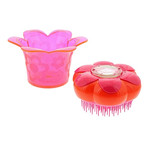 Tangle Teezer Flower pot - Cepillo para el pelo, color rosa y amarillo (6 pétalos)