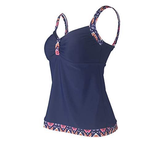 Tankinis Mujer Traje de Baño de Dos Piezas Conjunto Push up Bikini Playa Beachwear Darkblue XL