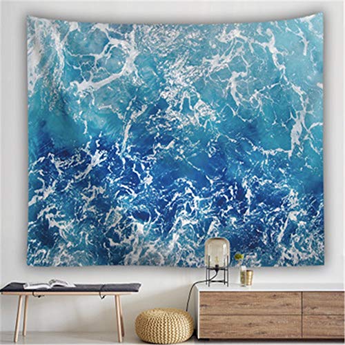 Tapiz de pared para colgar con diseño de estilo hippie para el dormitorio Agua de mar azul Fotografiar tela de fondo Decoración del dormitorio remodelación tapiz diseño de sofá Pintura colgante
