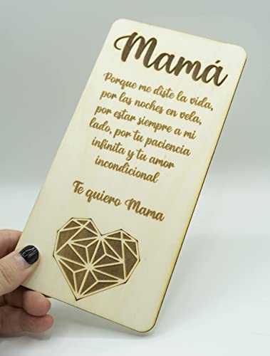 Tarjeta de madera para el día de la madre, tarjeta de cumpleaños. Regalo muy especial para mamá, tarjeta de felicitación de madera, regalo para el cumpleaños de mamá o aniversario