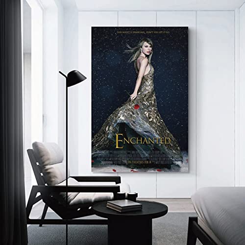 Taylor Swift Enchanted Classic Covervintage Póster de lienzo con impresión de pared retro decorativo para el hogar, dormitorio, sala de estar, decoración de 24 x 36 pulgadas (60 x 90 cm)