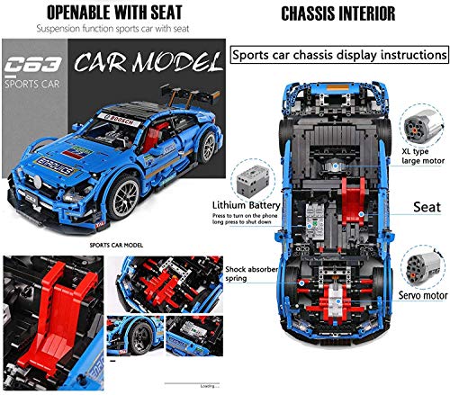 Technic Car Set de construcción para Mercedes-Benz AMG C63 DTM Racing Car, 2.4G RC Race Car Set de construcción con Motores, 1900 Piezas Bloques compatibles con LegoTechnics