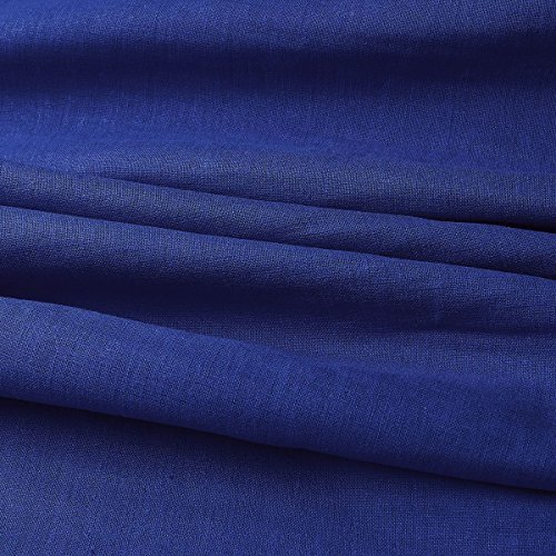 Tela de lino natural - 100% lino puro - Gran textura de lino - 20 colores - Por metro (Azul real)