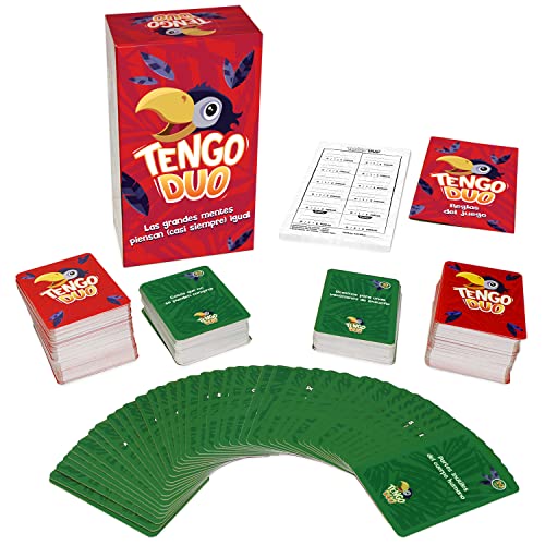 TENGO DUO - El Nuevo Juego de Mesa Cooperativo - Juego de Cartas de Agilidad Mental y Rapidez Ideal para Reír y Jugar en Familia o con Amigos, para Niños, Adolescentes y Adultos - Fabricado en Europa