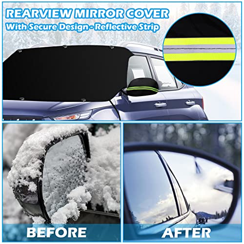 Tevlaphee Protector Parabrisas Hielo Protector de Parabrisas Magnético Cubierta de Parabrisas para Coche Protege de Hielo, Nieve Viento, Funda Plegable Parabrisa Delantero Universal, 216 * 125cm