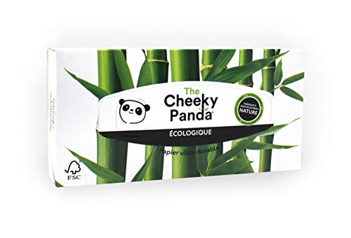 The Cheeky Panda – Pañuelos de bambú | Caja de 80 pañuelos (3 grosores) | Caja rectangular hipoalergénica, sin plástico, ecológico, súper suave, resistente y duradero