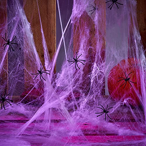 THE TWIDDLERS - 300g Tela de Araña Halloween Realista Extra Grande más 40 Arañas de Plástico - Halloween Decoración Casa