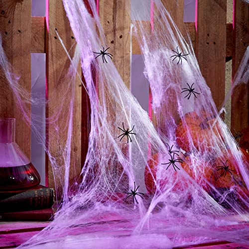 THE TWIDDLERS - 300g Tela de Araña Halloween Realista Extra Grande más 40 Arañas de Plástico - Halloween Decoración Casa