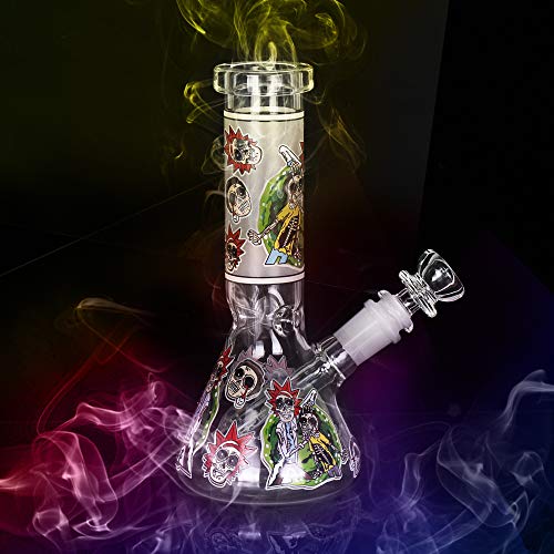 The7boX Tubos de agua de fumar de vidrio Bong con Downstem 14mm Luminoso Bongs 21cm 8.3"