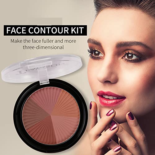 Thnkstaps 5 colores Maquillaje de paleta de rubor los cosméticos en polvo degradado se ruborizan Colorete de Maquillaje Facial Profesional multiusos para sombra de ojos, rubor y contorneado