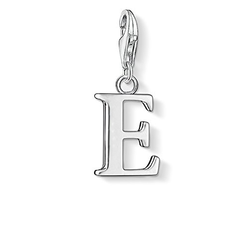 Thomas Sabo - Charm con Cierre para Mujer de Plata de Ley 925/1000, Letra E