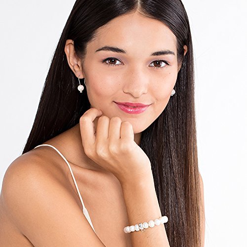 Thomas Sabo - Pulsera para Mujer de Plata de Ley 925/1000 con Perla 13 cm