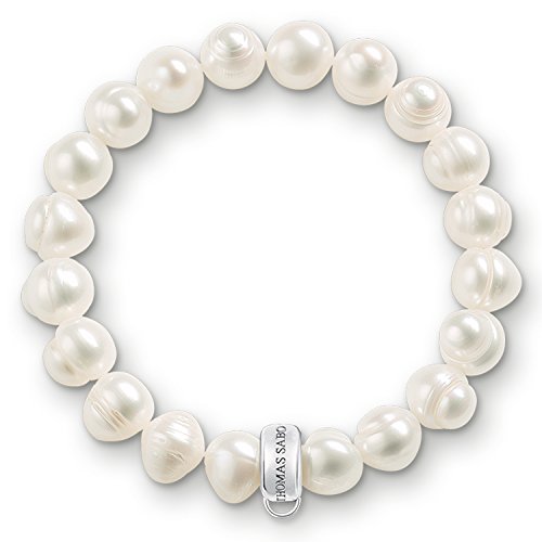 Thomas Sabo - Pulsera para Mujer de Plata de Ley 925/1000 con Perla 13 cm