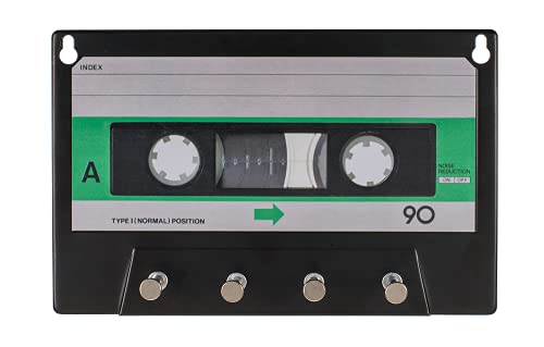 TIENDA EURASIA® Cuelga Llaves Original Cassette - Diseño Vintage 4 Ganchos - 20 x 13 cm