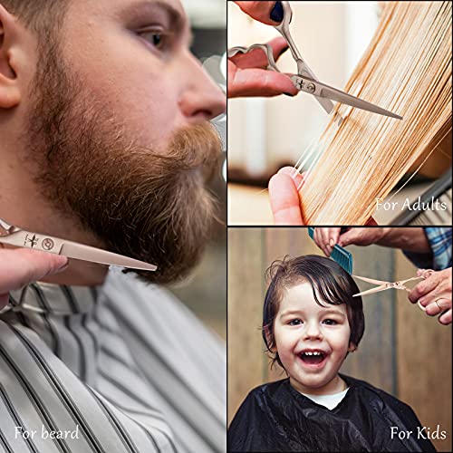 Tijeras de corte de pelo profesionales de peluquería de 15,24 cm, tijeras de peluquería PURPLEBIRD, kit de corte de pelo para hombres, mujeres y niños, acero inoxidable japonés, oro rosa