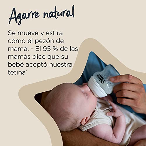 Tommee Tippee Kit de Biberones para Recién Nacidos Closer to Nature, Biberón Anti-Cólicos, Transparente