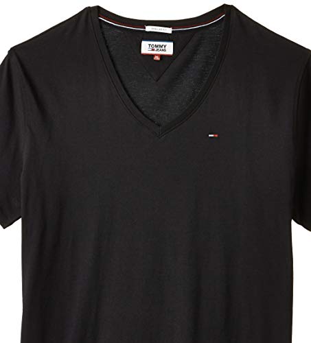 Tommy Jeans Original Jersey Camiseta, Negro (Tommy Black 078), Large para Hombre