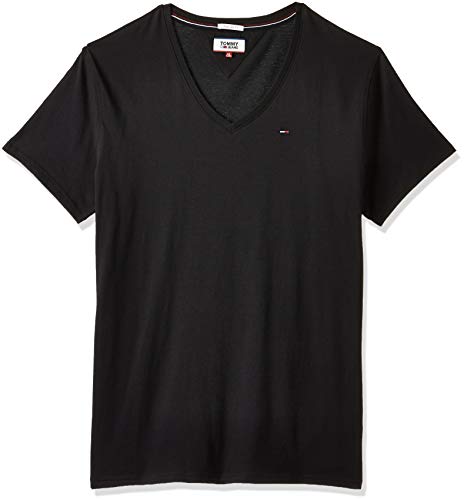 Tommy Jeans Original Jersey Camiseta, Negro (Tommy Black 078), Large para Hombre