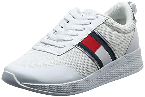 Tommy Jeans Technical Flexi Sneaker, Zapatillas Mujer, Blanco, 36 EU