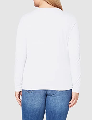 Tommy Jeans Tjw Jersey V Neck Longsleeve Camisa, White, S para Mujer