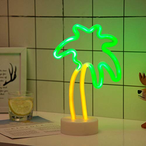 Tonglura Significado Creativa LED for labrar la lámpara de Doble Uso de decoración for el hogar Niños habitación luz de la Noche Responsabilidad (Color : Coconut Tree, Wattage : Battery)