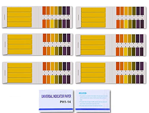 Tornasol pH,480 Hojas Papel de Tornasol pH Universal de Tornasol 1-14 Indicador de Prueba Papel de Prueba para Probar Suelo Agua Saliva Orina Alimentos Pecera Acuarios Estanques