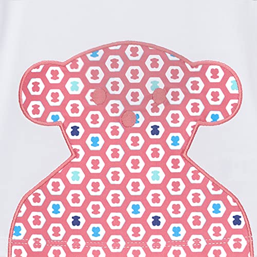 TOUS BABY - Camiseta Manga Corta para tu Bebé, Oso Central con estampación Exagon. (Coral, 1-3 Meses)