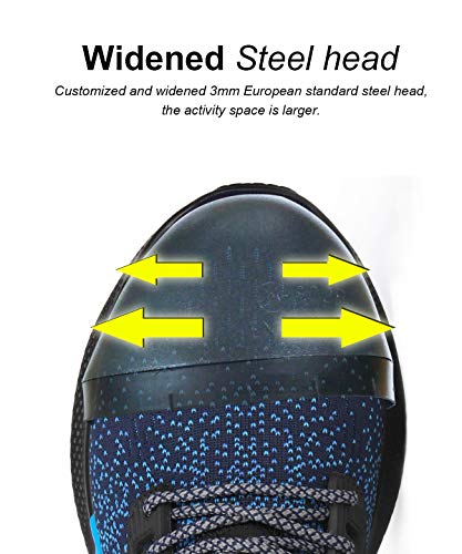 tqgold Zapatos de Seguridad Hombres Mujeres Zapatos de Trabajo S3 con Zapatillas con Punta de Acero Zapatos Protectores Transpirables Ligeros Zapatillas Deportivas (Azul, 41)