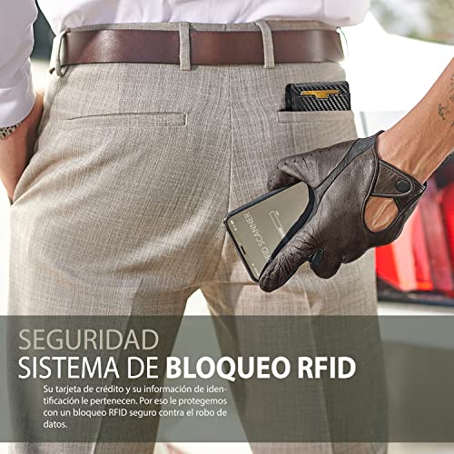 TRAVANDO ® Cartera con Pinza para Billetes Bogota Billetera Hombre Tarjetera, Monedero pequeño, Slim Bloqueo RFID Seguridad, Estuche, Masculino