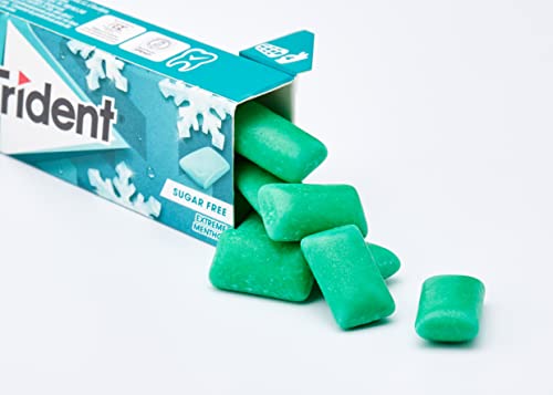 Trident Extreme Menthol - Chicles sin Azúcar con Sabor a Menta - Paquete de 24 Envases de 14 g