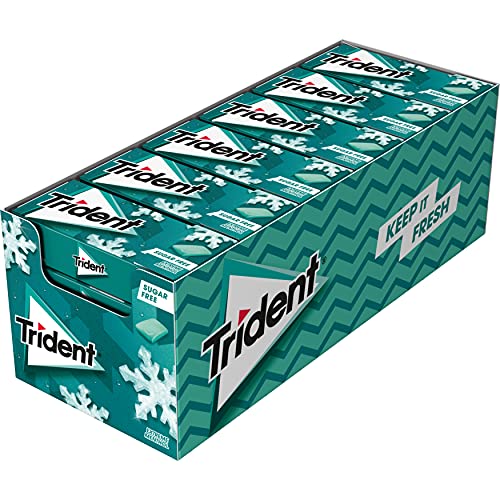 Trident Extreme Menthol - Chicles sin Azúcar con Sabor a Menta - Paquete de 24 Envases de 14 g