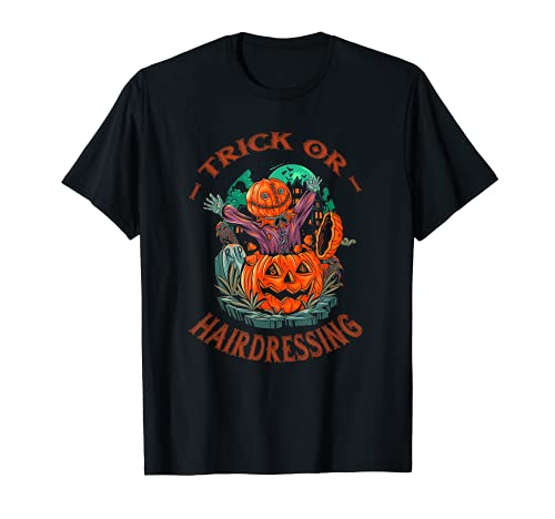 Truco o peluquería Halloween peluquero aterrador Camiseta