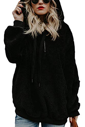 Tuopuda Mujer Sudadera con Capucha Suelta Tallas Grandes Invierno Manga Larga Pullover Deportivo Cremallera Chaqueta Hoodies Suéter Abrigo con Bolsillos 2019 El Nuevo