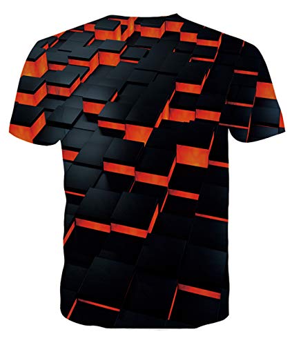 uideazone Camiseta de manga corta para hombre con impresión 3D, deportiva, cuello redondo, estampada, desenfadada, talla L, rojo (Rot)