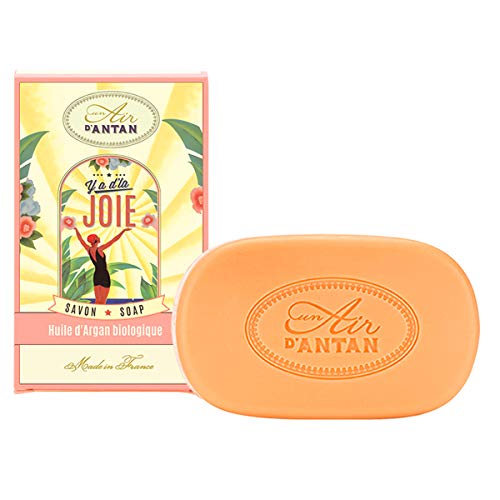 Un Air d’Antan DUO Jabonera + Jabon Perfumado Frances Joie Manteca de Karite Organico, Aceite de Argan Bio, Perfume Lirio de los Valles, Azahar y Rosa 100g, Navidad Regalo Mujer Menos 10€