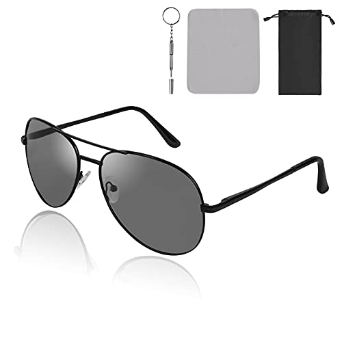 URAQT Gafas de Sol Deportivas Polarizadas, UV400 Protección Polarized Sunglasses, Super Ligero Marco Metal Gafas de Sol Polarizadas, Gafas de Sol para Hombre y Mujer para Conducir Ciclismo Pesca