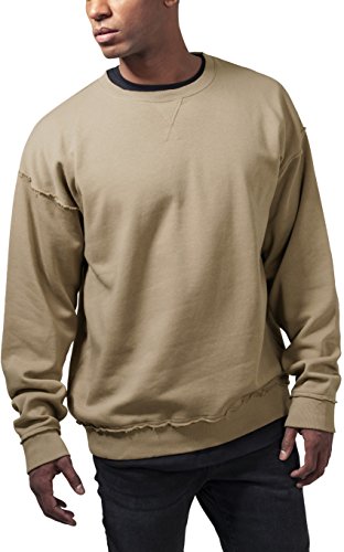 Urban Classics Oversized Open Edge Crew Sudadera, Arena cálida, M para Hombre