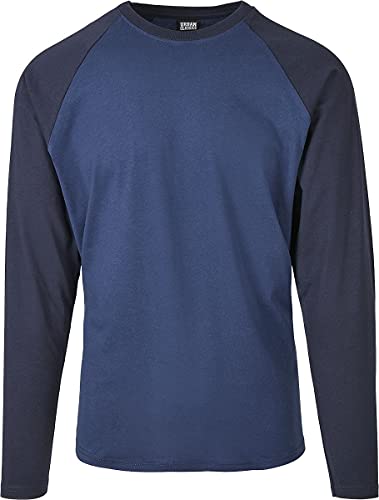 Urban Classics Raglan Contrast LS Camiseta, Azul Oscuro/Azul Marino, XXL para Hombre