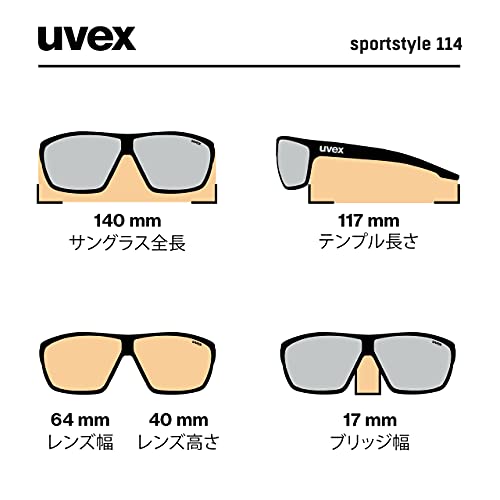 Uvex Sportstyle 114 Gafas de Deporte, Adultos Unisex, White-Black Mat, One Size