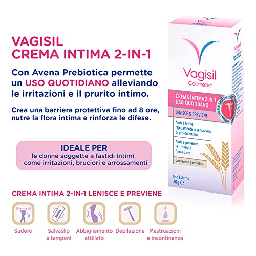 Vagisil Cosmetic - Crema íntima 2 en 1, uso diario, 30 g